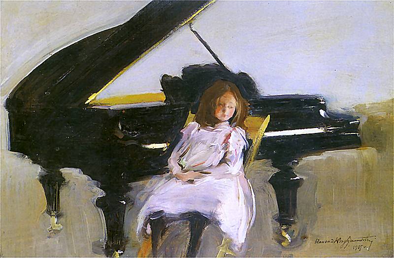 Konrad Krzyżanowski. Dziewczynka przy fortepianie
