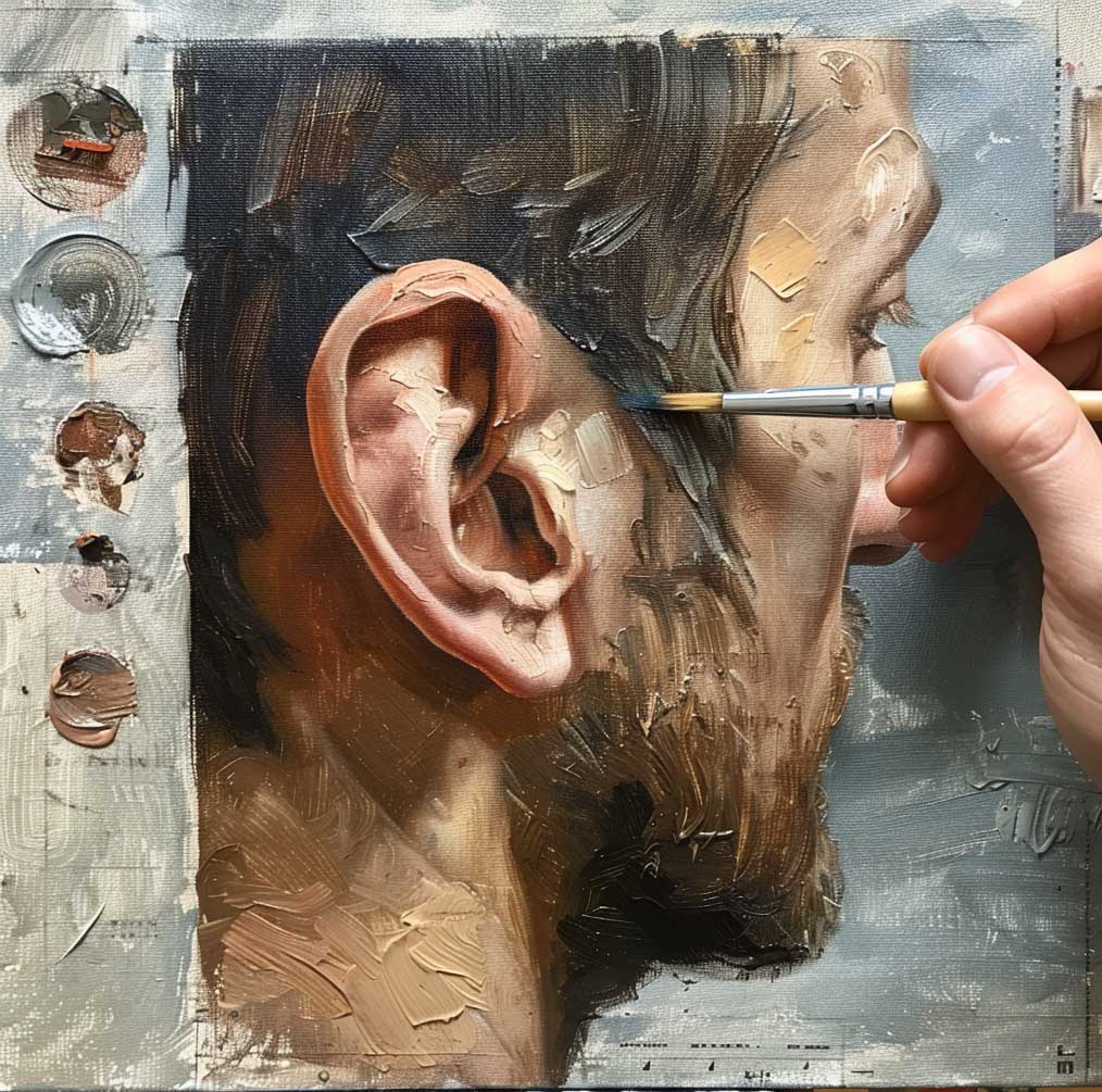 jak malować ucho