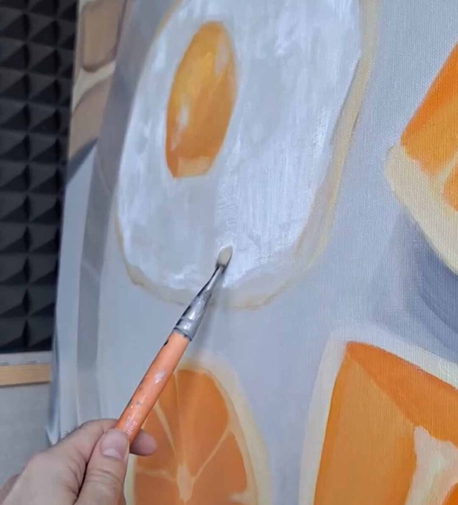 Proces malarski - malowanie obrazu z gry komputerowej na płótnie