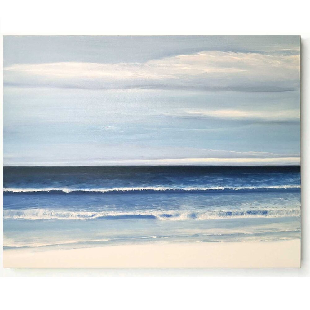 Obraz morza ręcznie malowany – Morze o poranku, obraz olejny na lnianym płótnie